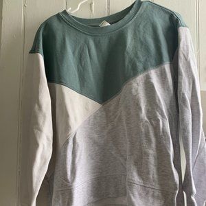 Green/Gray/White Women's Crewneck
